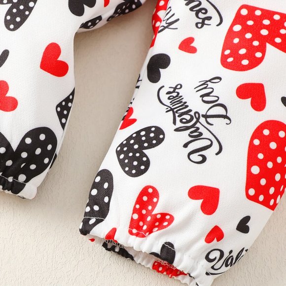 BABY GIRL GRAPHIC BODYSUIT AND HEART PRINT PANTS SET - Picture 4 of 8